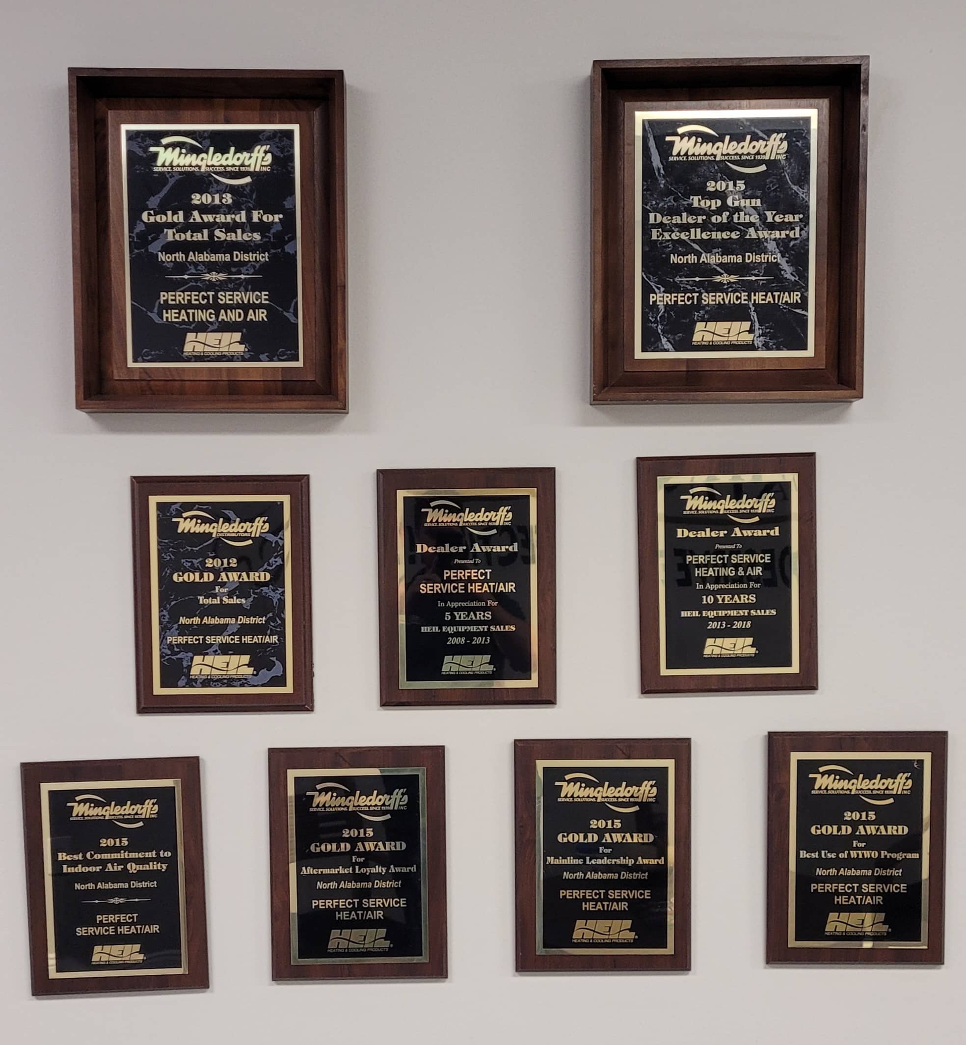 angies super service wall awards