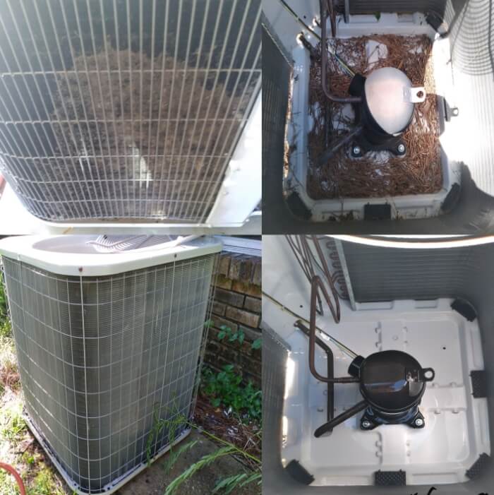 hvac condenser before and after